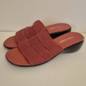 Womens Cabin Creek Slip-on Woven Red Terracotta Color Sandals Size 9 Casual
